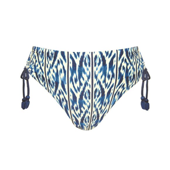 NEW Robin Piccone Aabra High Waist Side Tassel Bikini Bottoms in Lapis Sz. XS - Picture 3 of 3